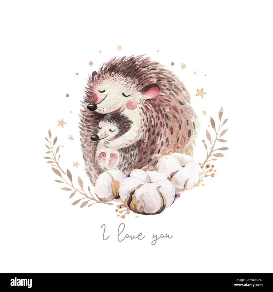 Ежик с мамой