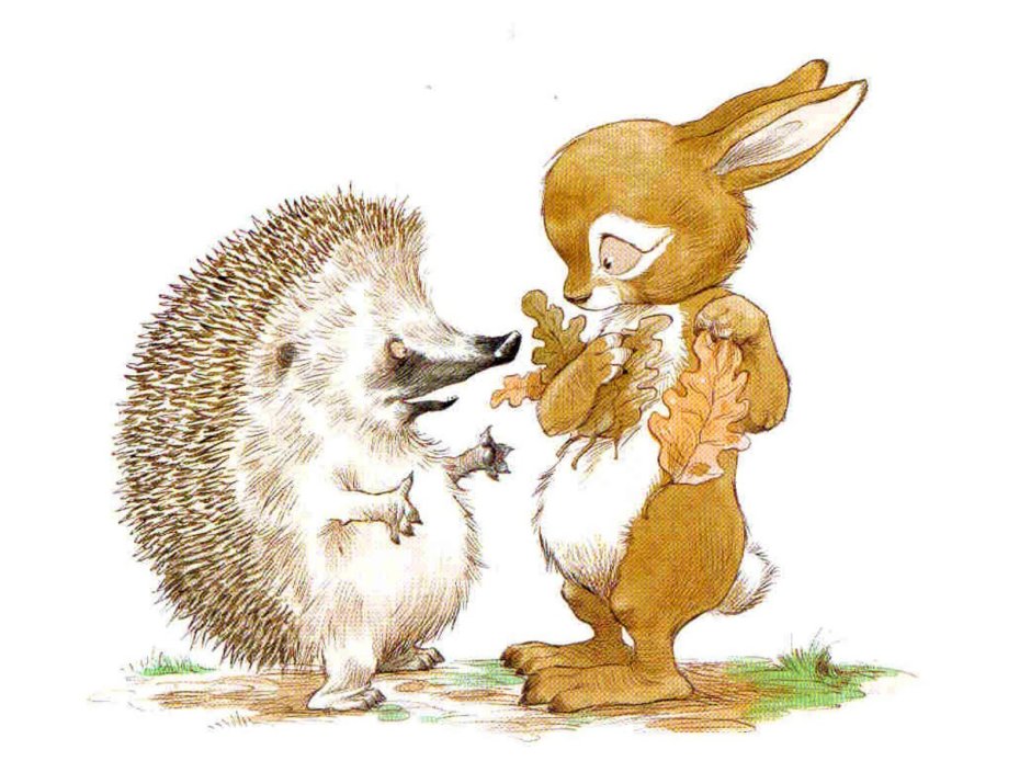 Милые ежики в акварели