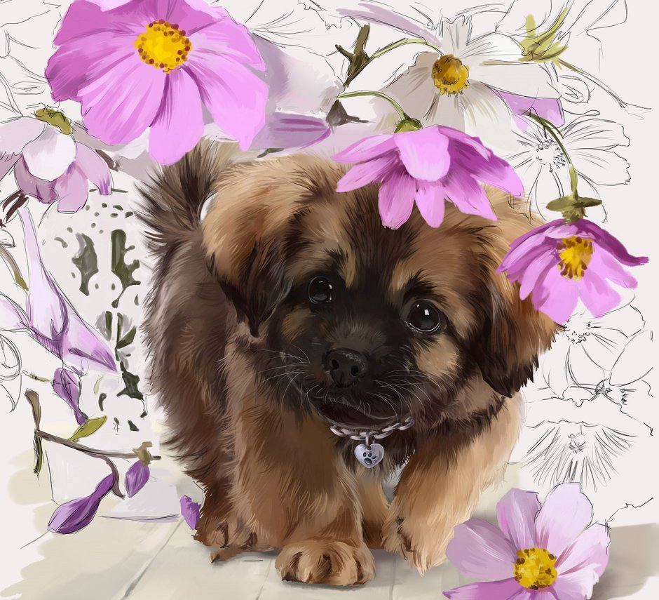 Пекинес в живописи