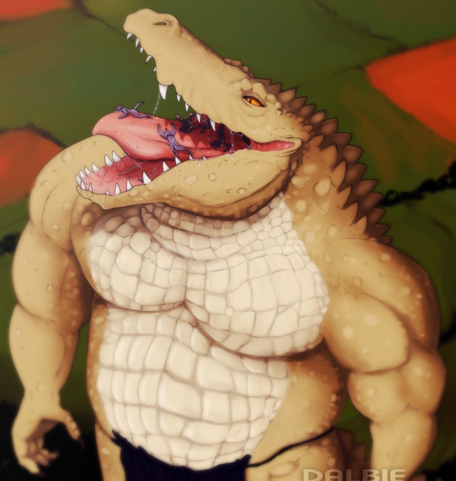 Девушка в пасти крокодила