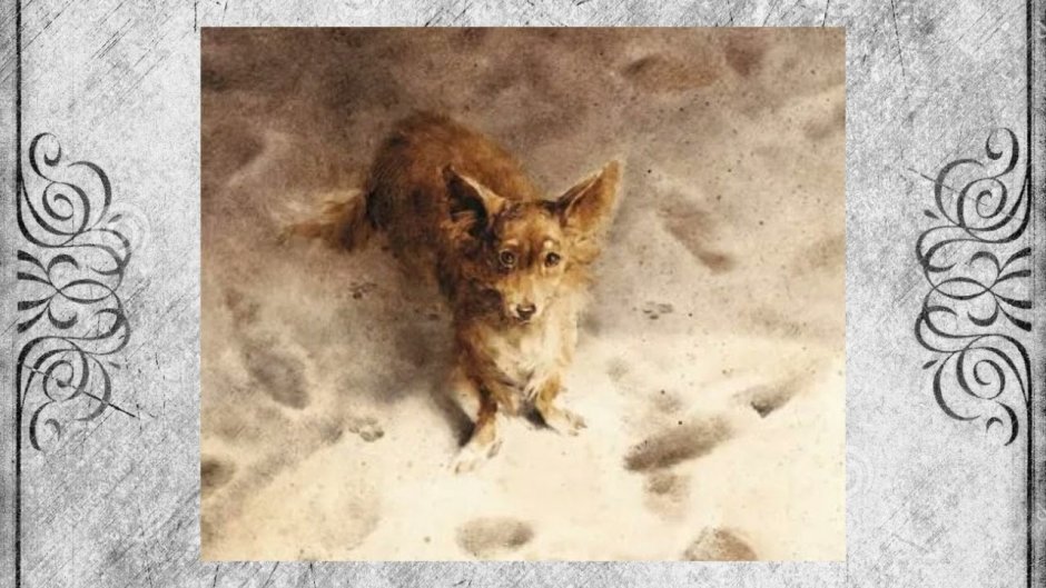 Собака акварелью