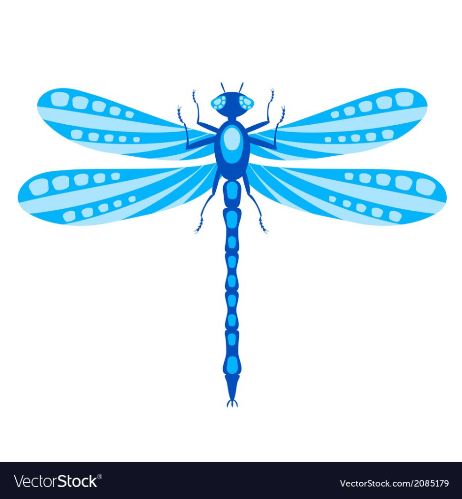 Нарисовать голубую стрекозу