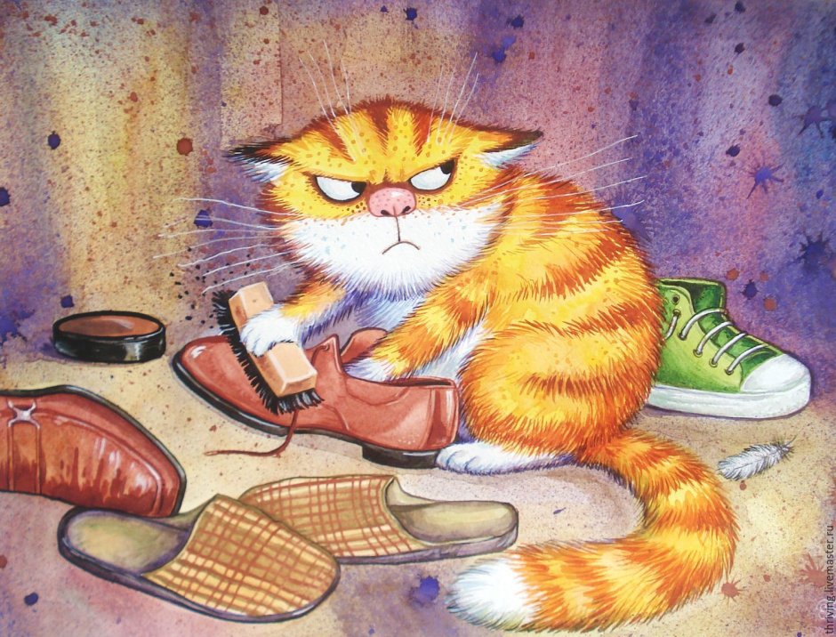 Кот улыбается