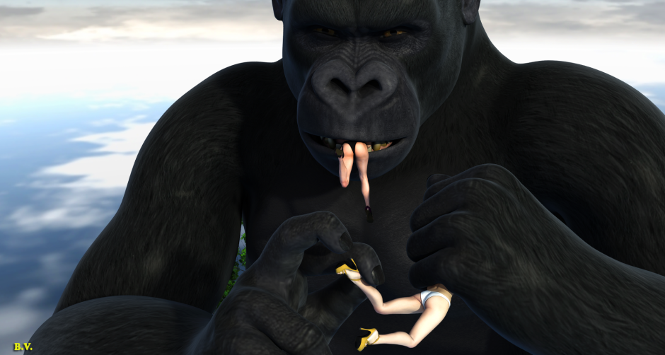 Горилла сидит