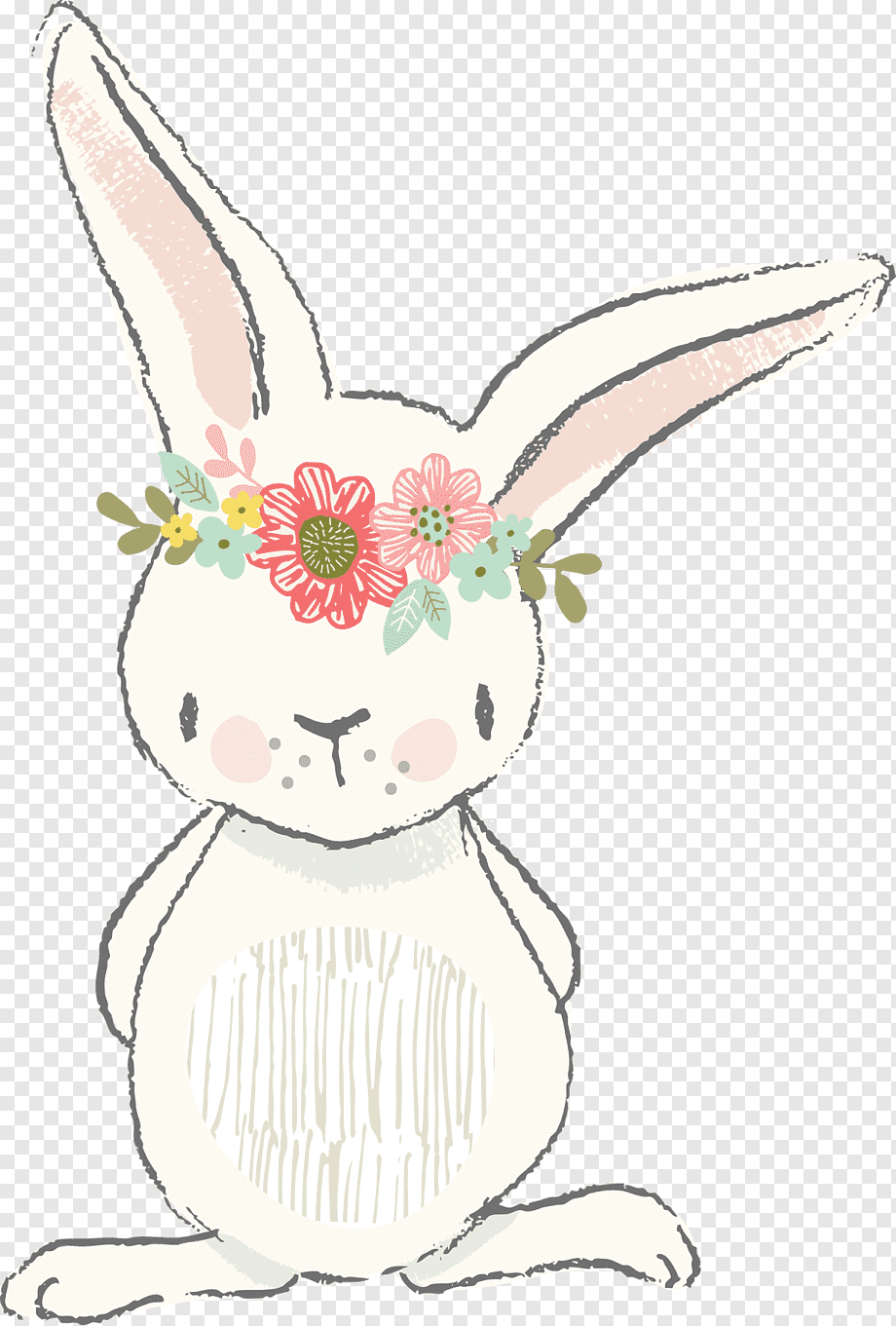 Розовый милый заяц