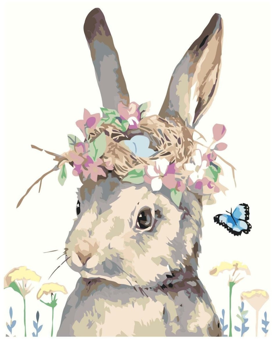 Зайчонок с цветами