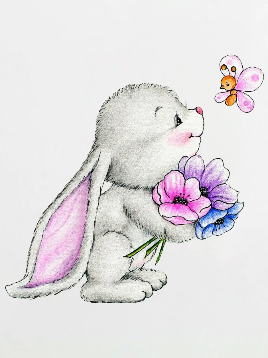 Зайка акварель