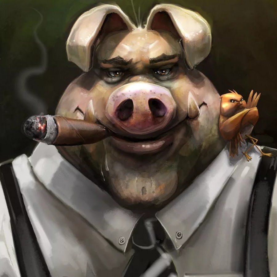 Свинья с сигарой