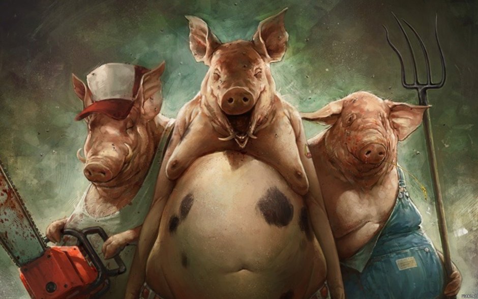 Свинья арт