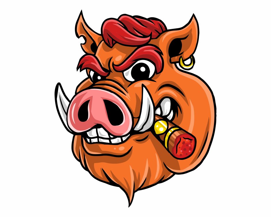 Мультяшный злой кабан