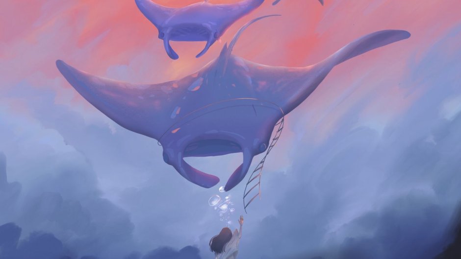 Летающий кит в небе