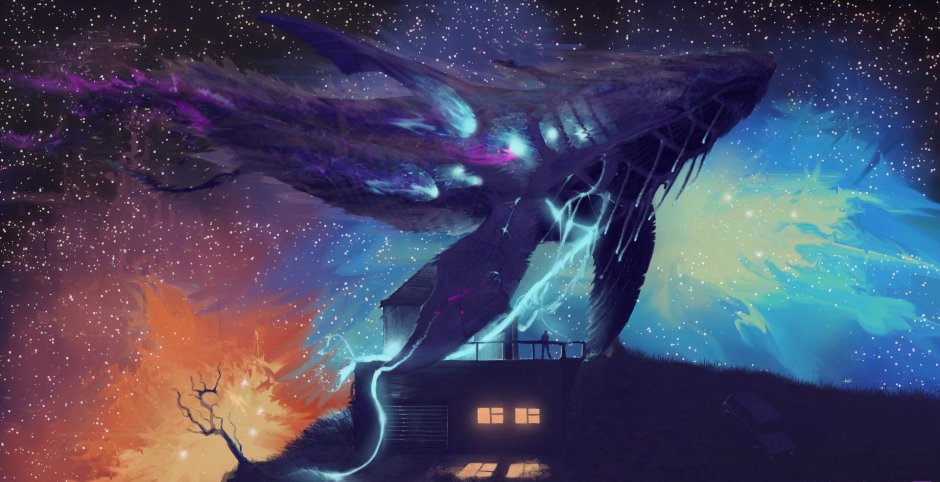 Кит в космосе арт