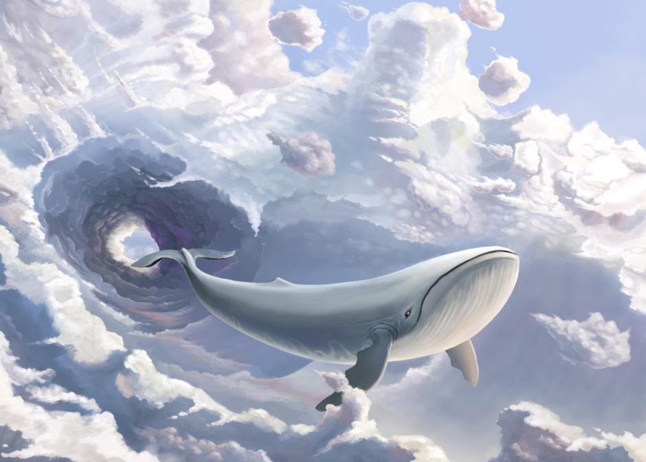 Картина летающий кит