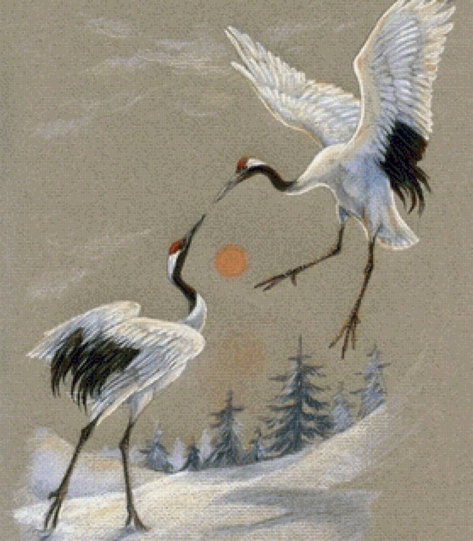 Цапля в камышах