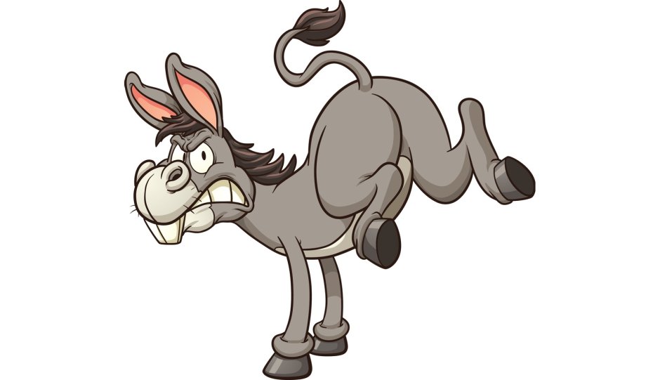 Забавные мультяшные ослики