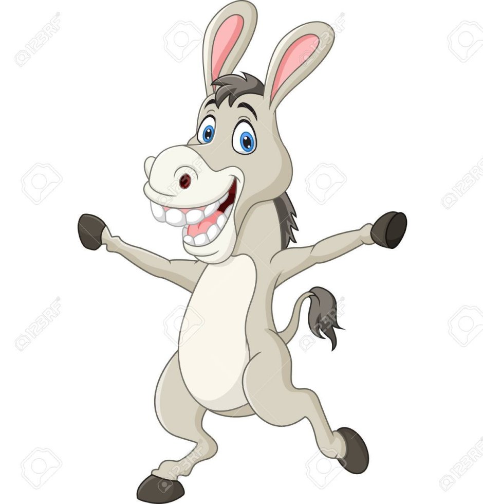 Забавные мультяшные ослики