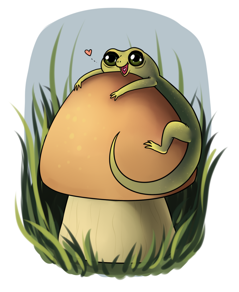 Жаба на грибе