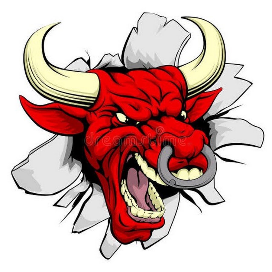 Бык с паром из ноздрей