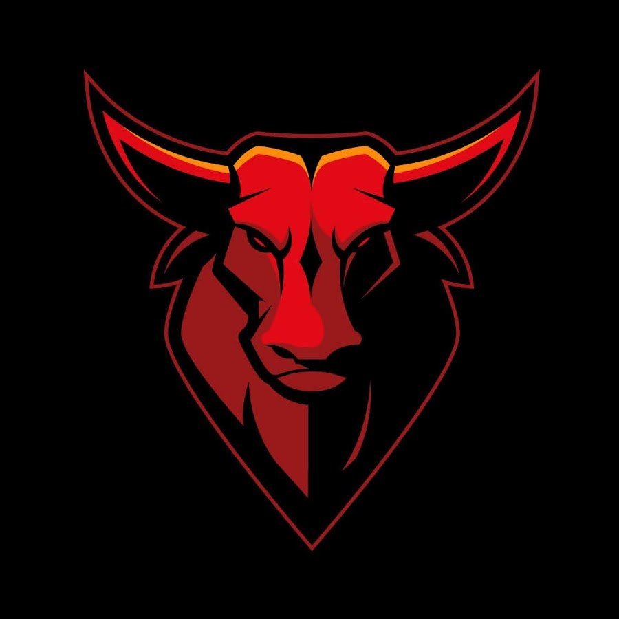 Бык на черном фоне