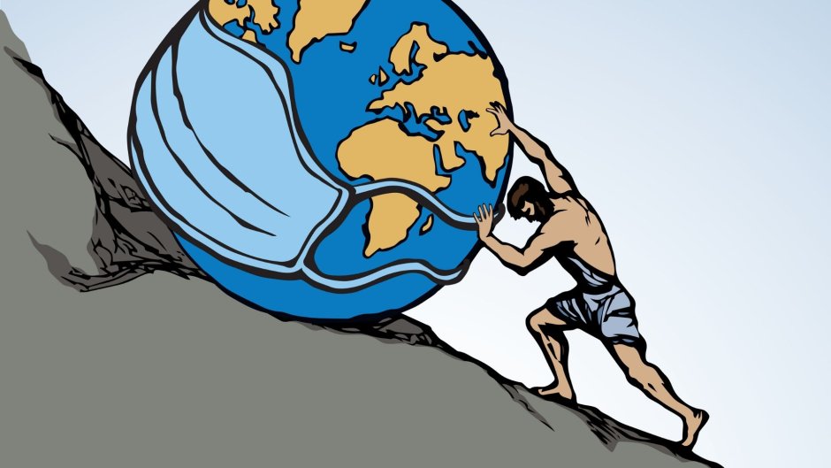 Мужик катит камень в гору