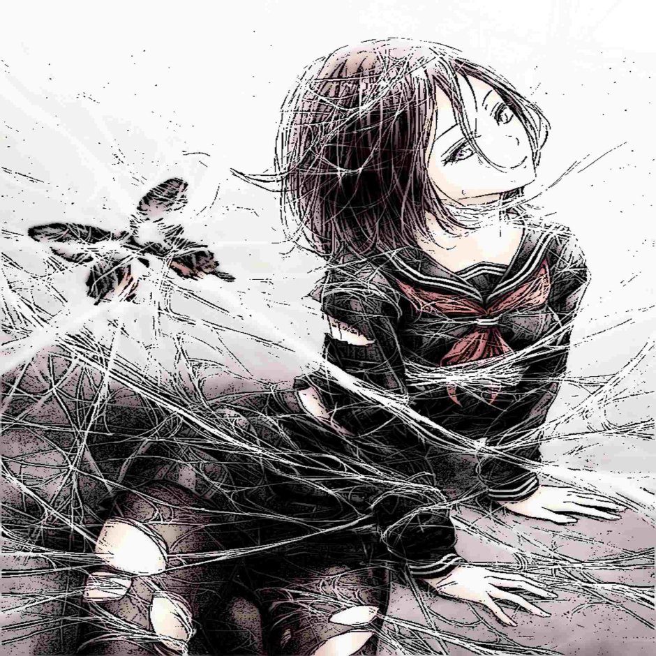 Паутина на дереве рисунок