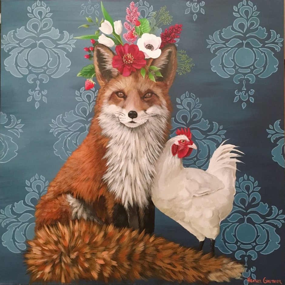 Лиса с курами