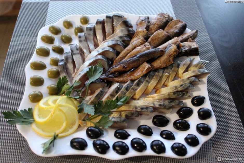 Рыбная тарелка сельдь и скумбрия