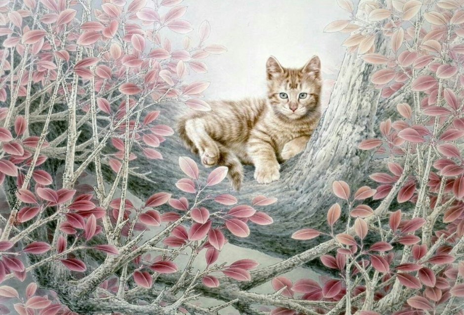 Художник XING Chengai кошки