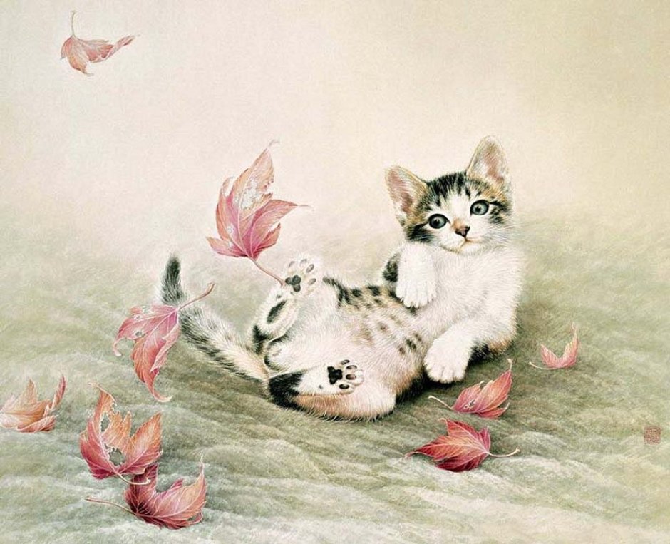Художник XING Chengai кошки