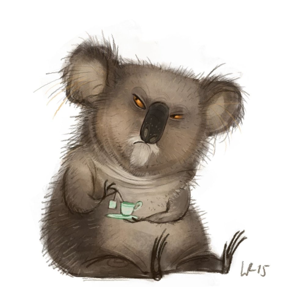 Коала рисунок смешной