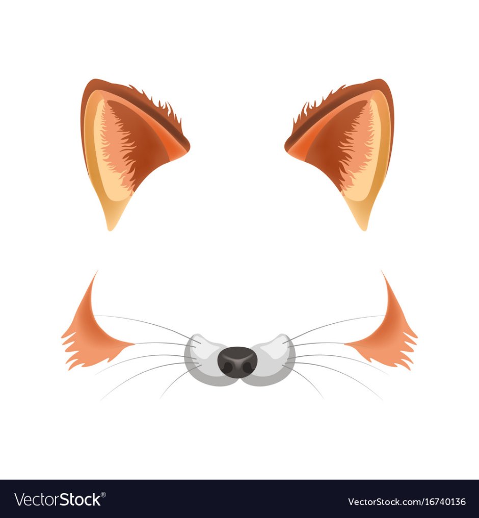 Маска лисы нос и уши