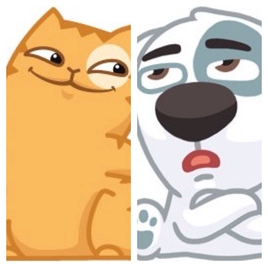 Спотти и персик Стикеры