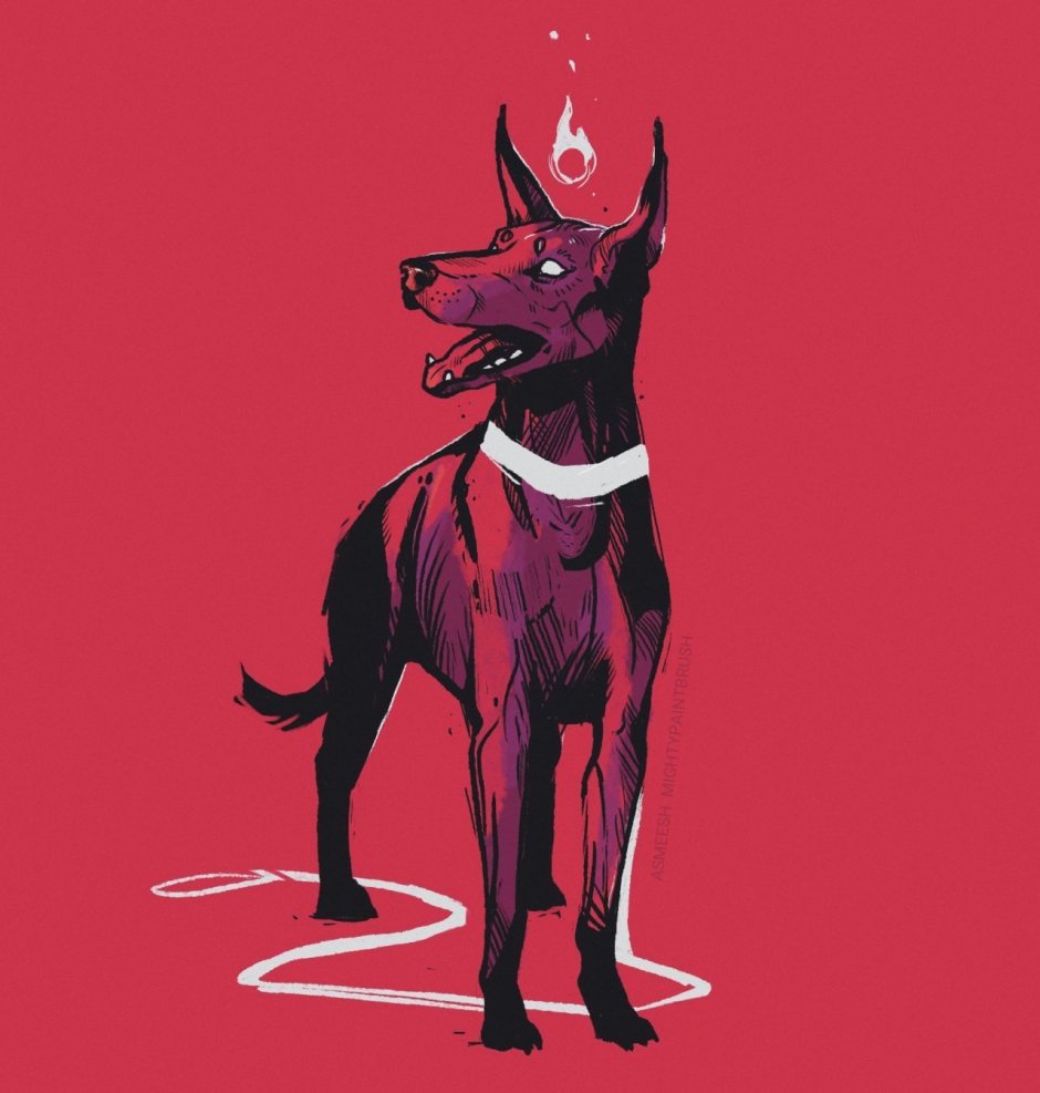 Доберман арт