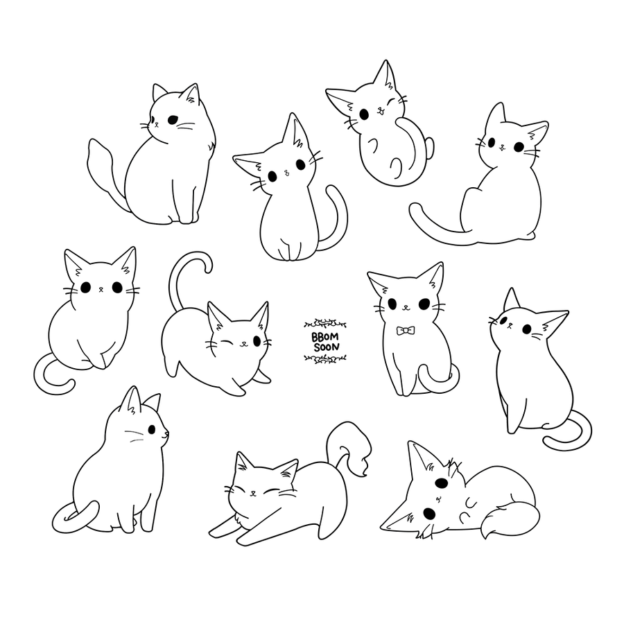 Маленькие котики для срисовки