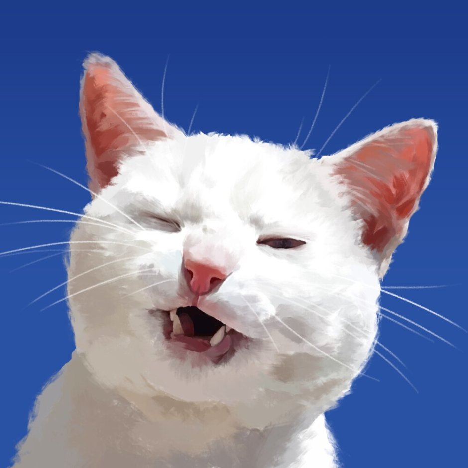 Злой белый кот