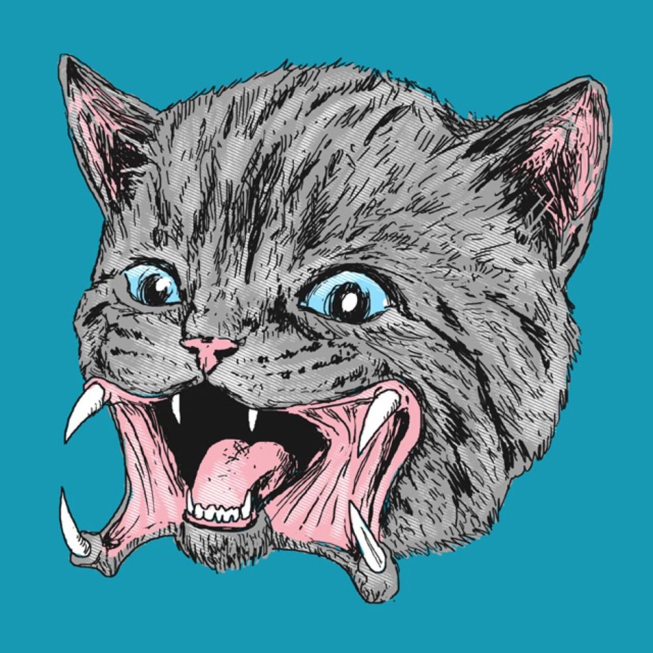 Злой кот нарисованный