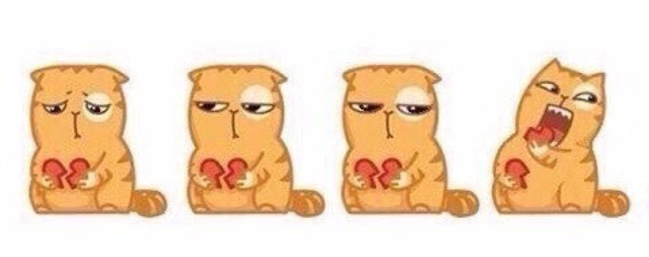 Котик с разбитым сердцем стикер