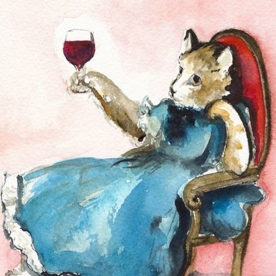 Кот с бокалом
