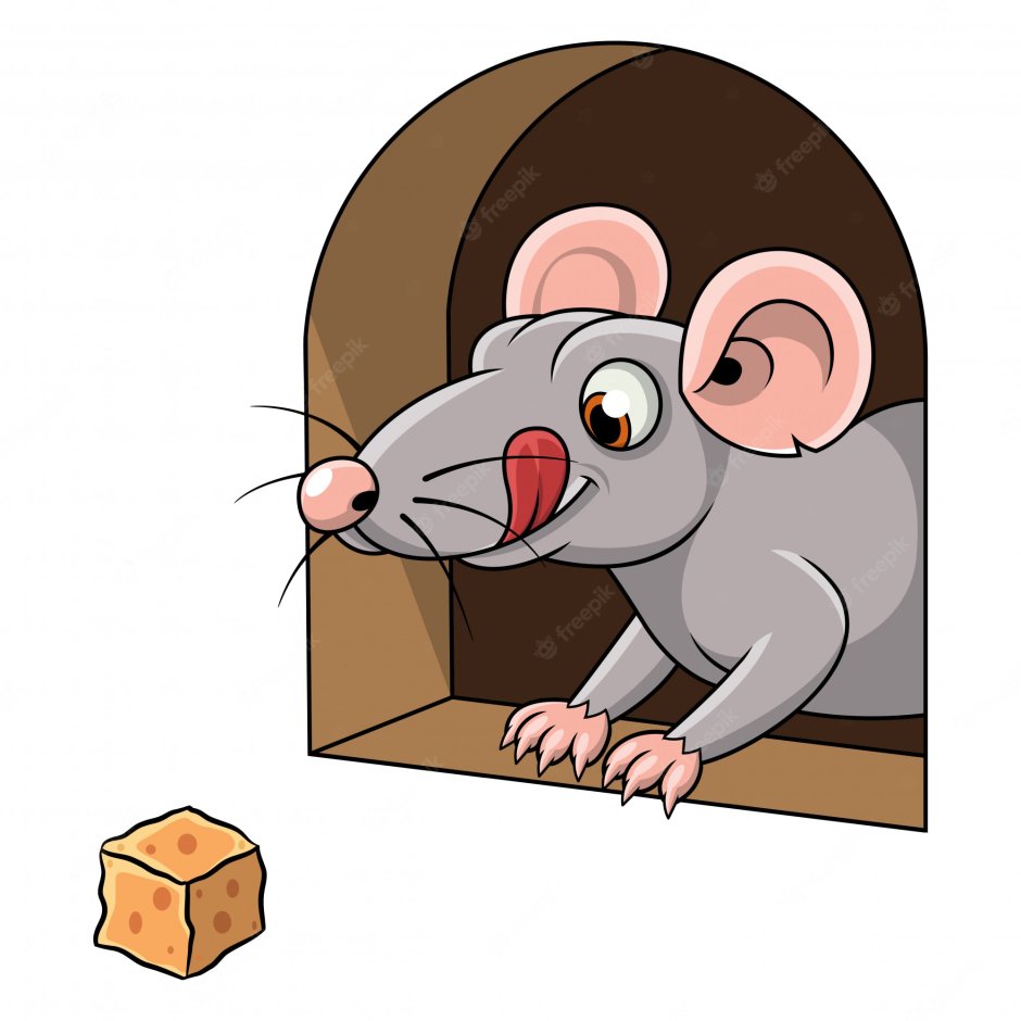 Рисование мышка в норке