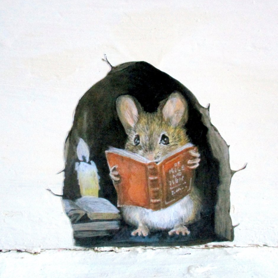 Норка мыши в стене