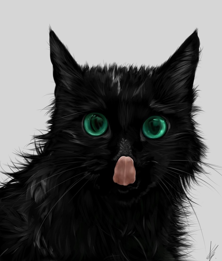 Кошка с зелеными глазами