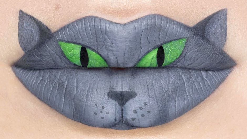 Губы кошки макияж