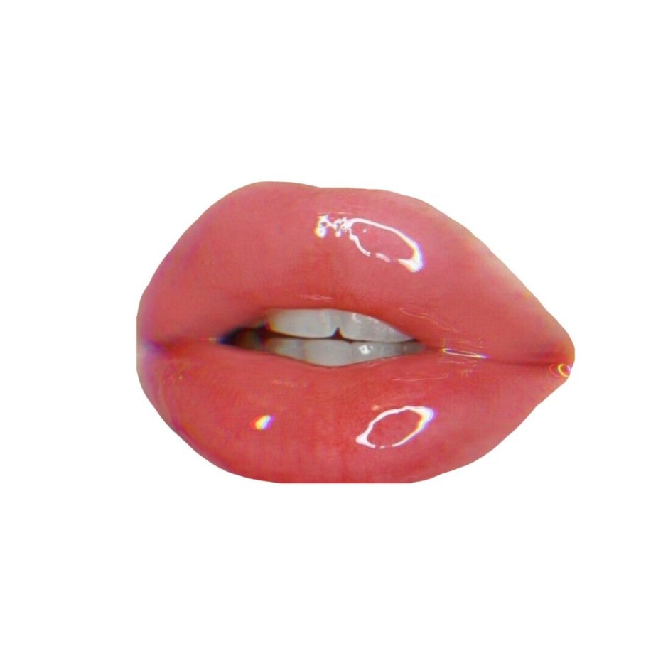 Накрашенные губы на прозрачном фоне