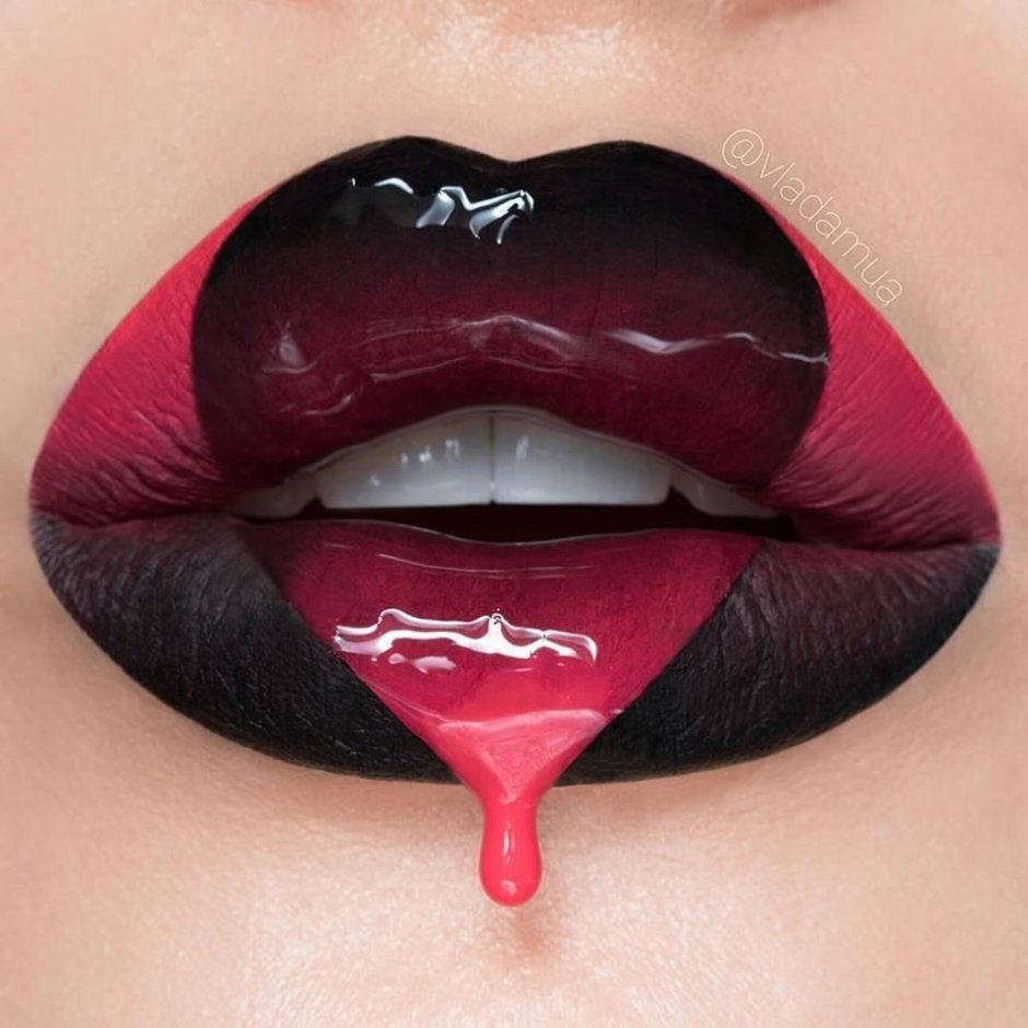 Необычный макияж губ