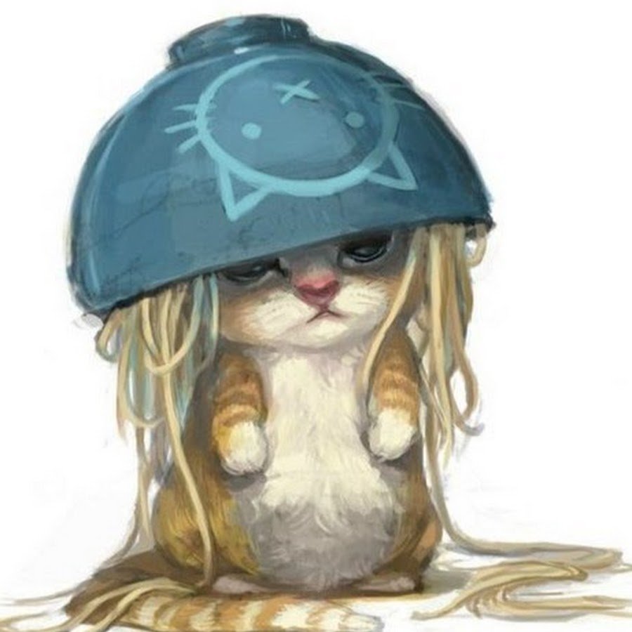 Кот с лапшой