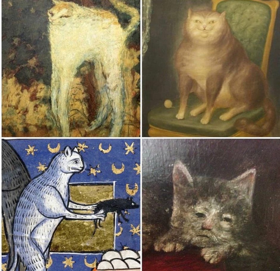 Кошки на средневековых картинах