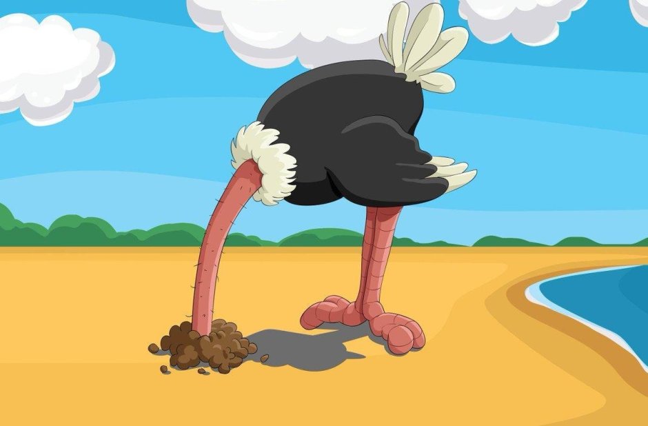 Испуганный страус