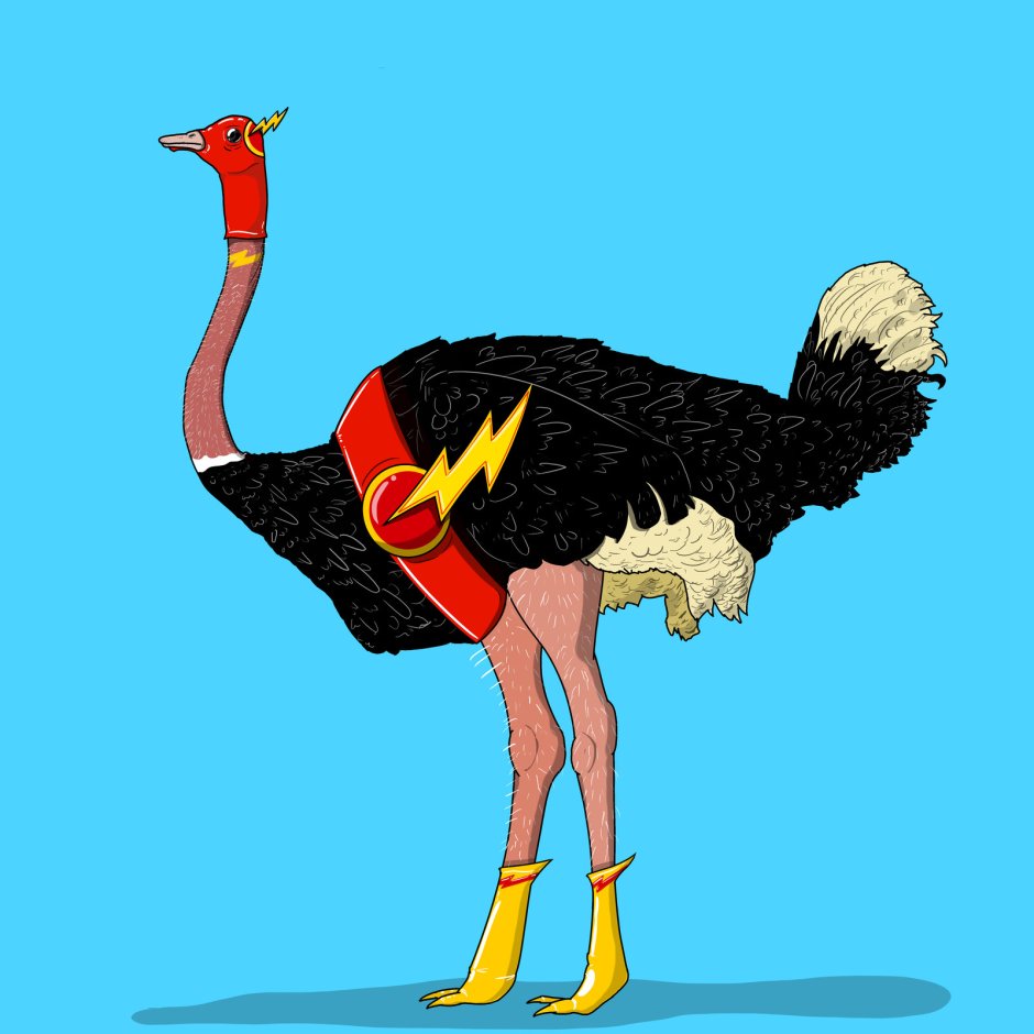 Страус голову в песок