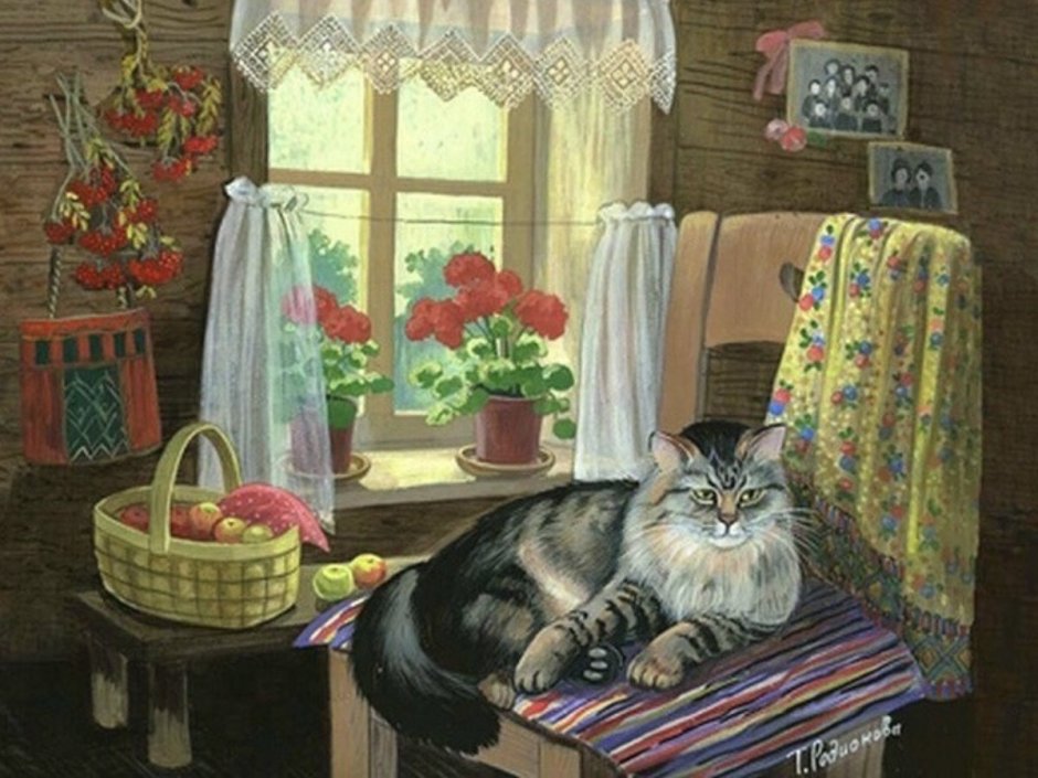 Кошка на даче