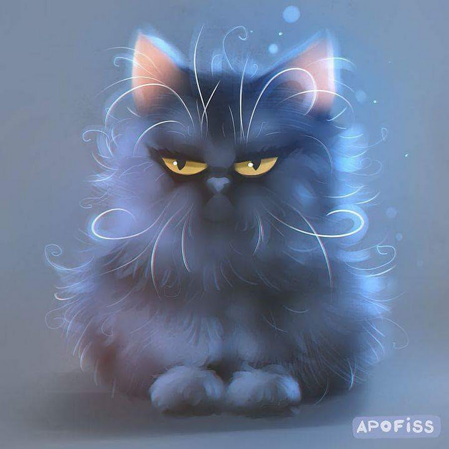 Злой котик арт
